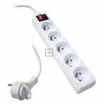 Inotech 5 Way Socket Outlet Switch - Bloc 5 Prises B-fr 16a + Inter. Blanc Et Fiche Extra Plate