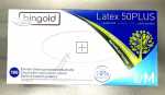 Bingold Gloves - Disposable Gloves Latex 50plus, Powder-free, Size 8-m, Natural, 100 Pcs.