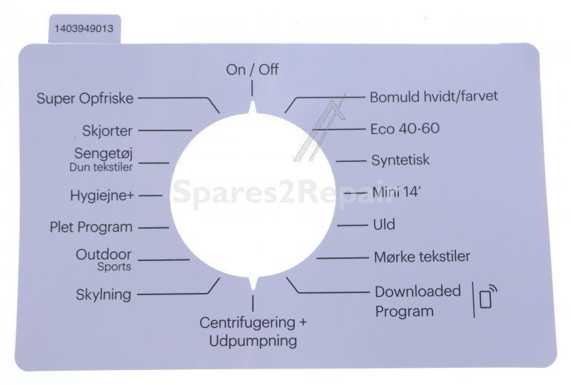 Operating Unit Screen - 1403949013 C00929994 Inlay-danish [Arcelik]