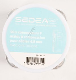 Sedea Coax Plug/f-socket - 058196 F-adapter F-socket To Iec Plug 25 Pieces