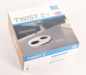 Bachmann Connection Block - 946 000 Twist 2 2x Socket Round Stainless Steel Look 2m
