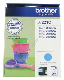 Brother Cartridge - Lc221c Cartridge Cyan 0 26k
