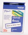 Brother Colour Cartridge - Tze-211 Label Tape Cassette Black On White 6mm 8m