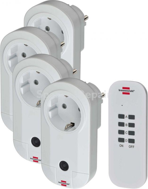 Brennenstuhl Rc Radio Power Outlet - Rcce14001 Comfort Funkschalt-set 4x Ip20