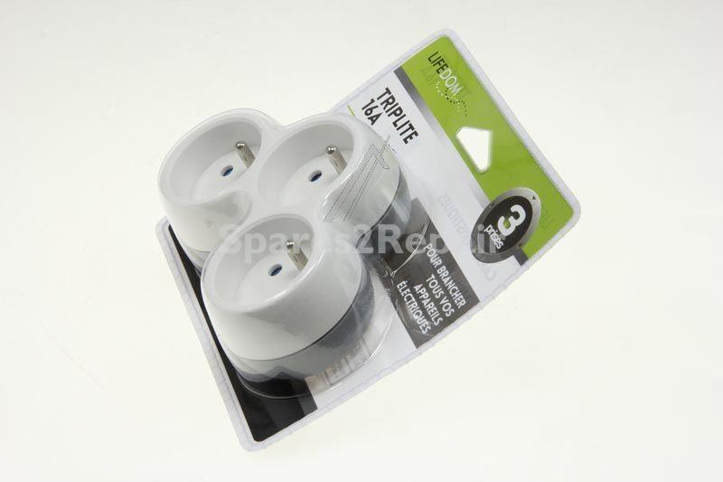 Splitter With Switch 2way - Triplite 3x16a Facade Blanc-gris