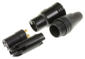 Neutrik Xlr Coupler - 3-polige Kabelbuchse Mit Schwarz-verchromtem Gehause Und Gol