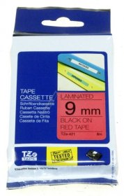 Brother Colour Cartridge - Tze421 Label Tape Brother Black-red 9mm-8m Laminated