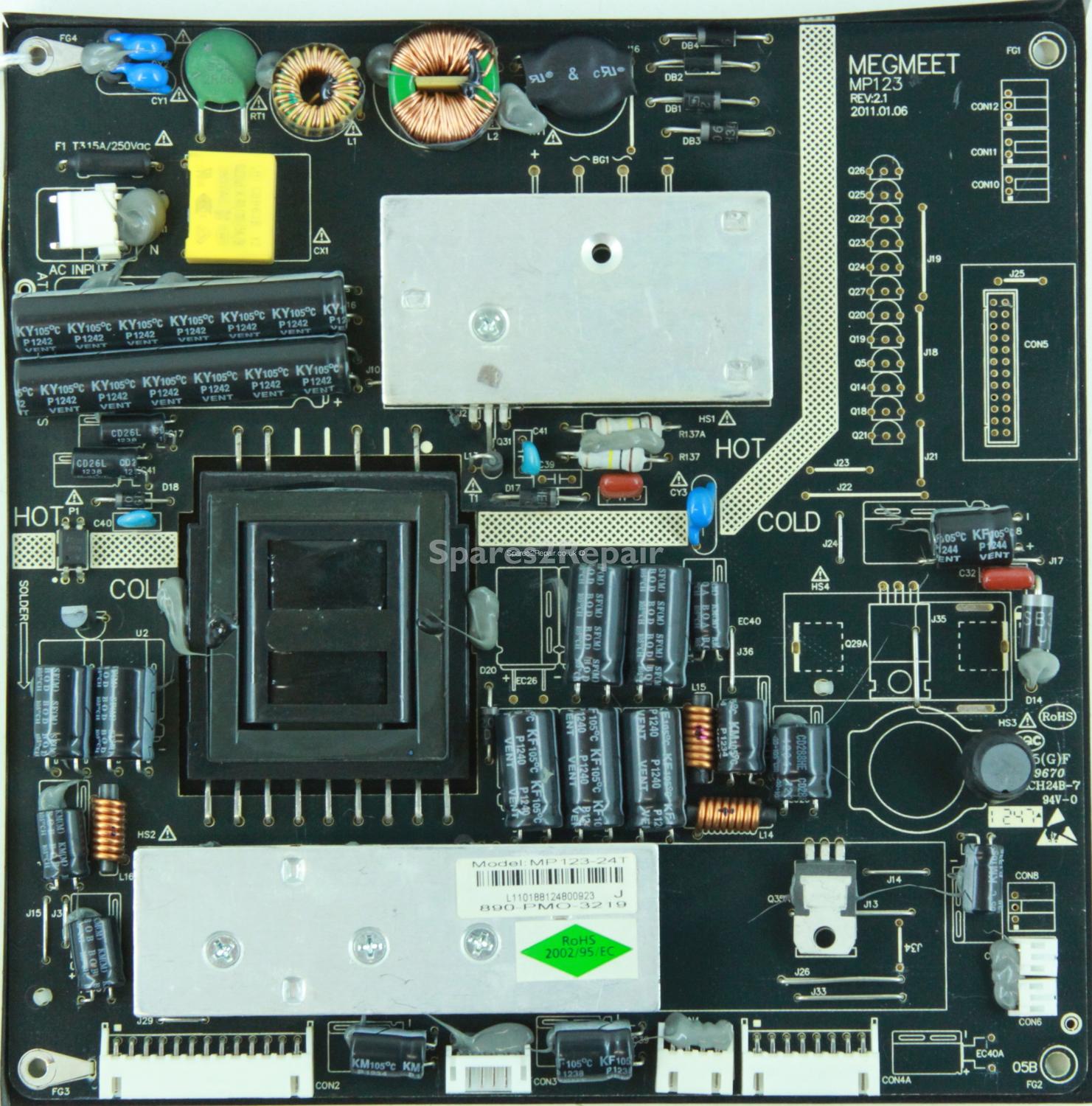 Bush LE-32GE11E - Power Supply - 890-PMO-3219 - MP123-24T - REV:2.1