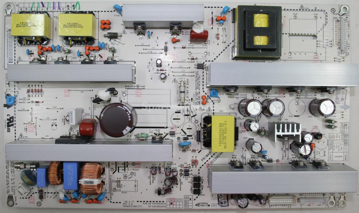 LG 42LG7200 - PSU - EAX40157601/17 REV 2.0 - EAY40505202 - LGP42-08H