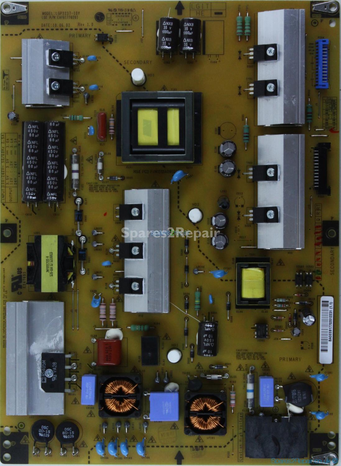 LG 37LE4500 - PSU - EAY61770201 - REV 1.0 - B12A09020110 - LGP3237-10Y