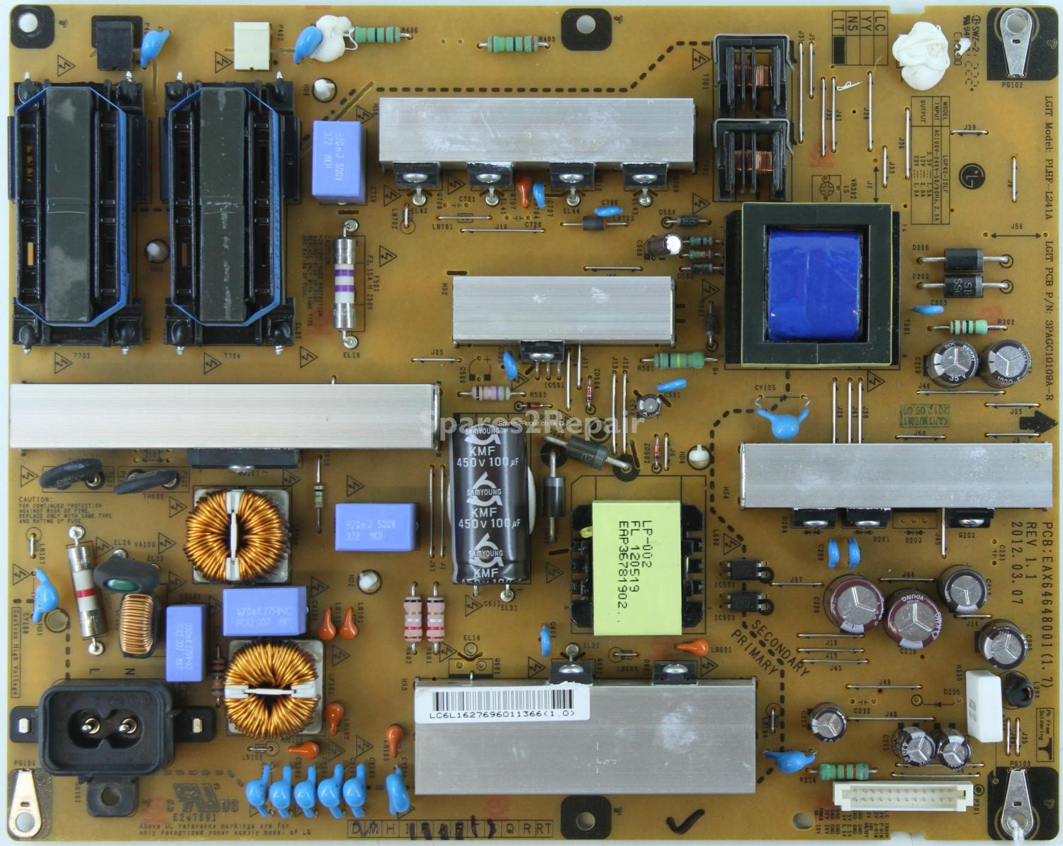 LG 42C5460 - Power Inverter - EAY62769601 - EAX64648001(1.7) - REV 1.1 - PLHF-L241A - 3PAGC10109A-R - LGP42-12LF