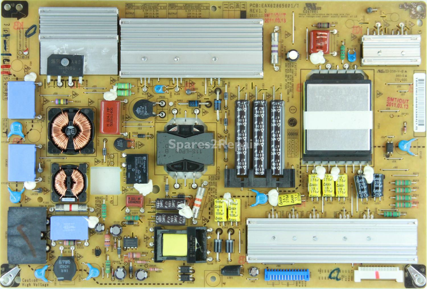 LG 37LV550T - Power Supply - EAY62169401 - EAX62865601/7 - REV1.0 - LGP3237-11SP - YY