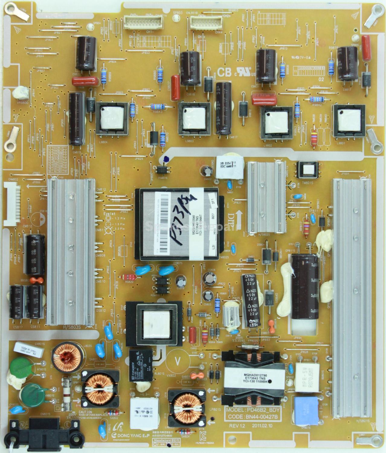Samsung UE46D6530WK - Power Supply - BN44-00427B - PD46B2_BDY - REV 1.2