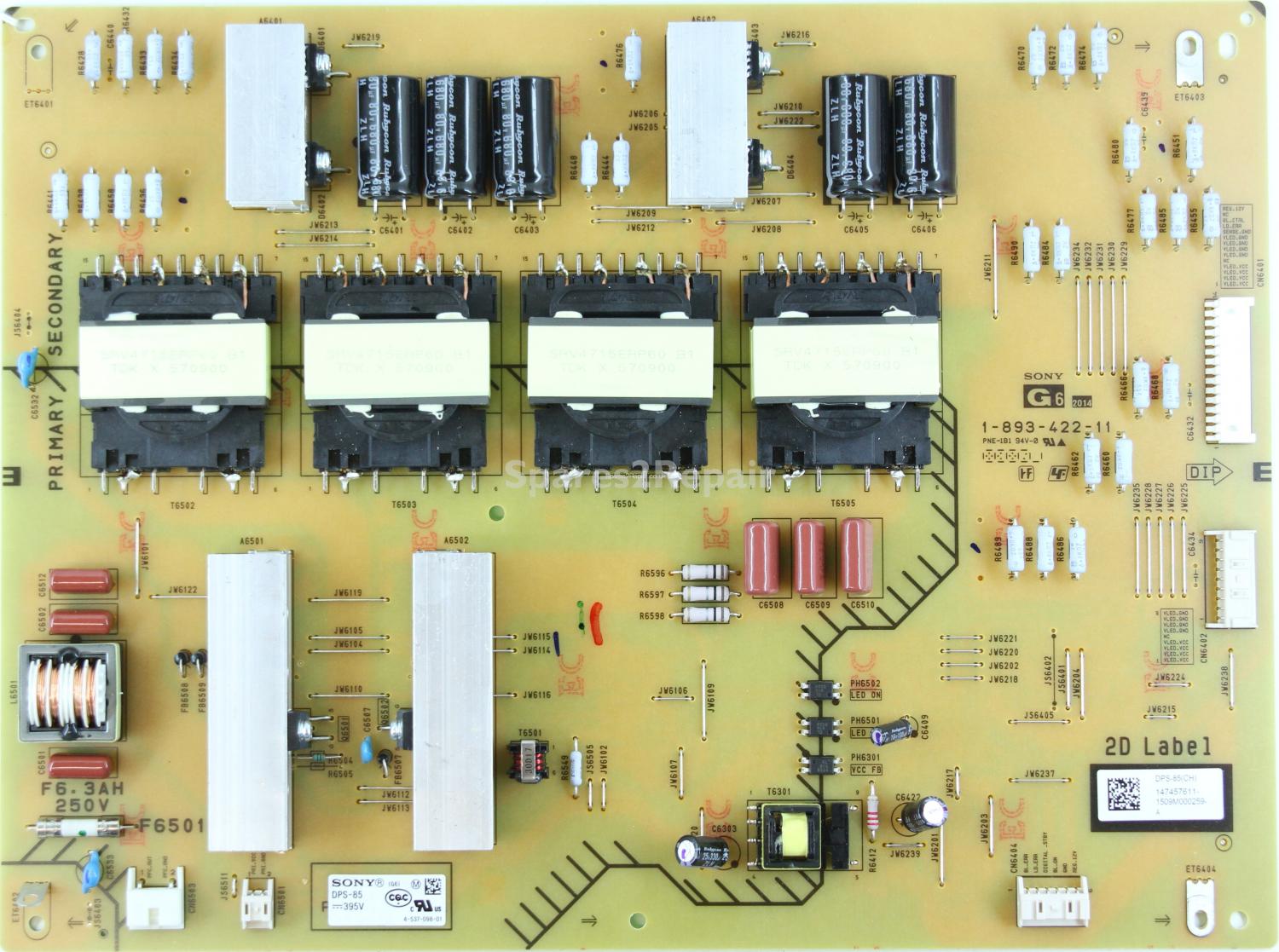 Sony KD-75X9405C - Power Driver Board - 1-893-422-11 - 4-537-098-01 - 147457611 - DPS-85(CH) G6