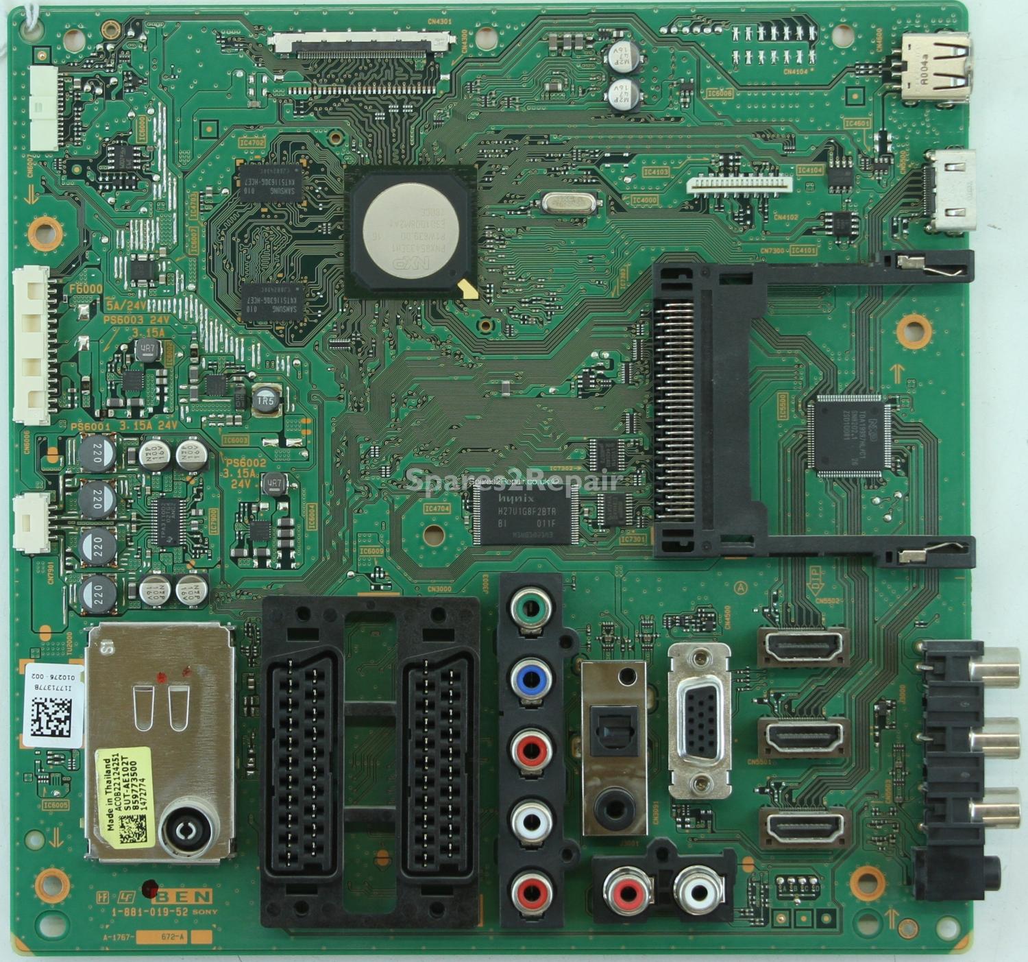 Sony KDL-40EX401 - Main AV - 1-881-019-52 - A-1767-672-A - I1771377B