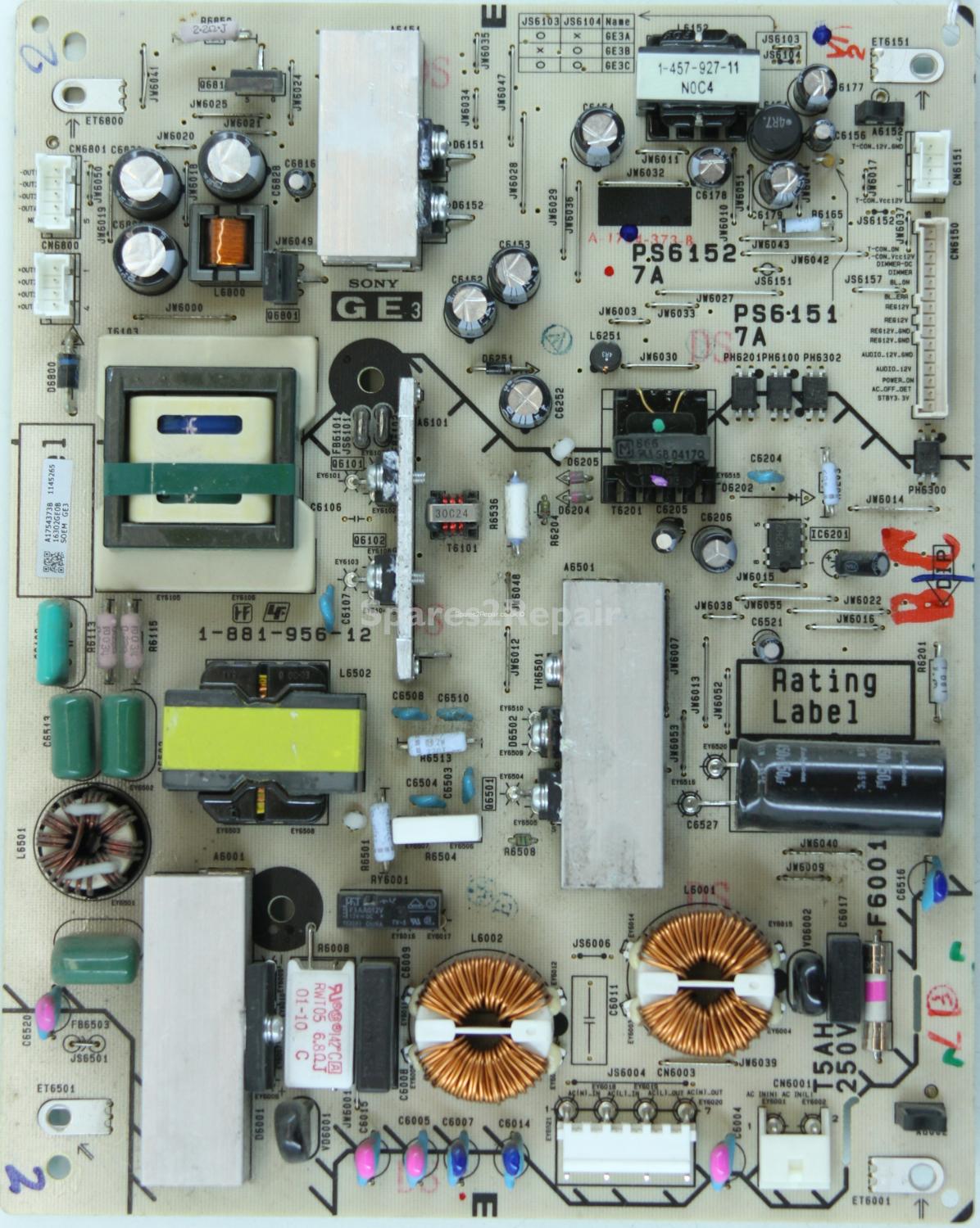 Sony KDL-40EX703 - PSU - 1-881-956-12 - A1754373B
