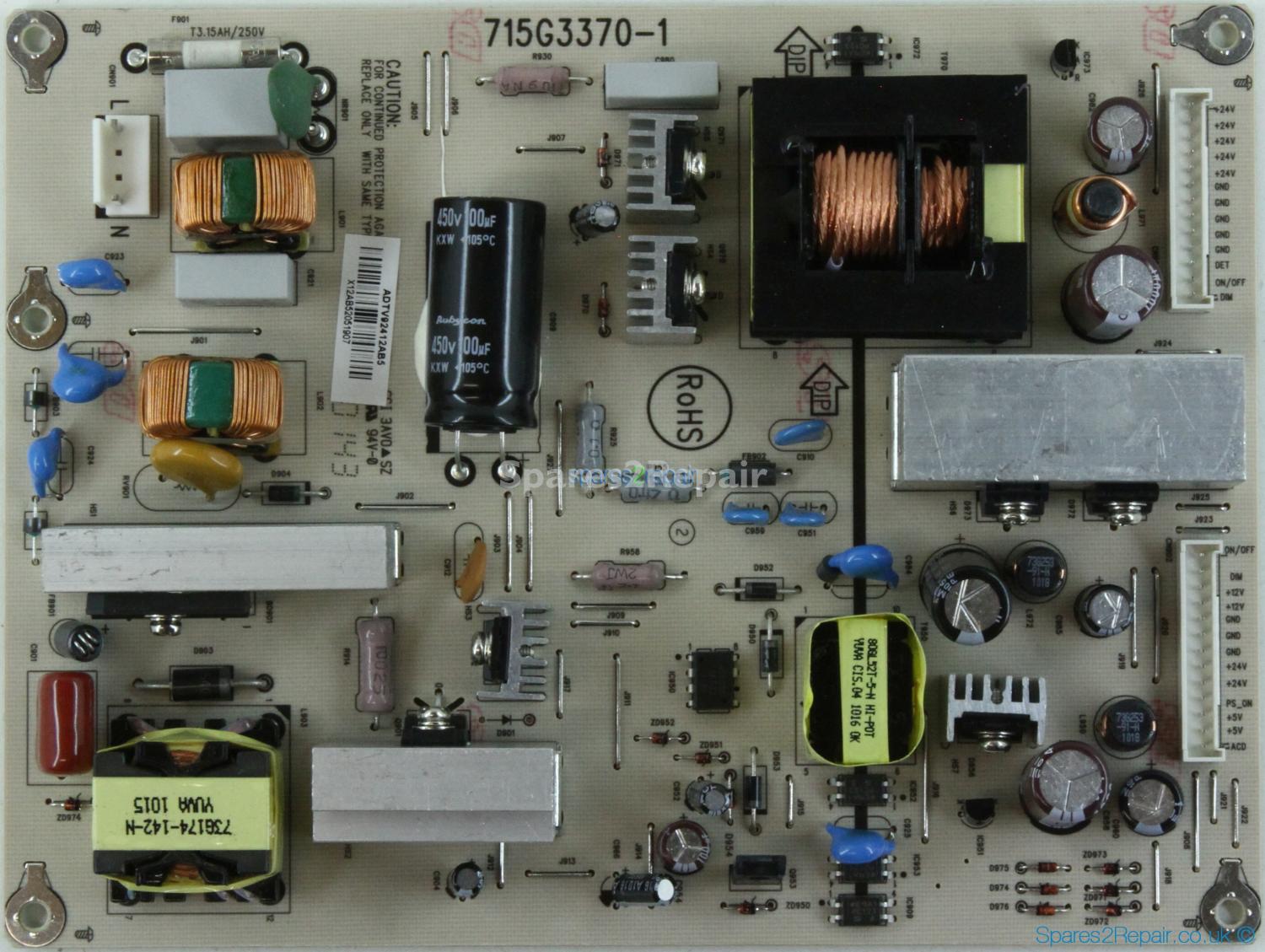 Toshiba 26AV615DB - PSU - 715G3370-1 - ADTV92412AB5